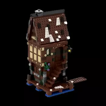 Конструктор MOC Lake Town, модель дома бардов, классические строительные блоки Esgaroth, средневековый архитектурный дом, конструктор «сделай сам», игрушка для детей, подарок