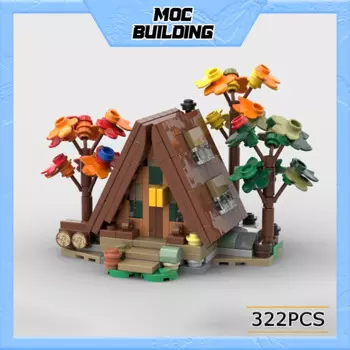 Конструктор MOC летний, миниатюрная модель дома, технология, кирпичи, уличный стиль, сборные игрушки «сделай сам», детские подарки