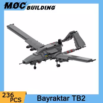 Конструктор MOC, модель самолета Bayraktar TB2, необычные идеи для сборки самолета, строительные блоки «сделай сам», строительные блоки, дисплей, подарок