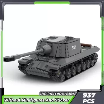 Конструктор Moc, модель военного оружия 268, танк, разрушитель, технология, модульные блоки, подарки, игрушки для детей, Наборы для творчества