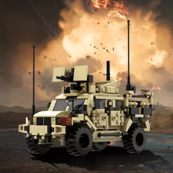 Конструктор MOC MRAP Cougar H военный бронированный автомобиль, модель военного Мина, защищенный автомобиль, кирпич, детский подарок на день рождения, игрушки