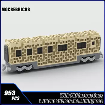Конструктор MOC на заказ, научная фантастика, поезд, автомобиль, креативная железнодорожная локомотивная каретка, технология «сделай сам», кирпичи, игрушки, подарок на рождество для детей