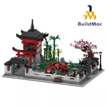 Конструктор MOC японский сад, набор строительных блоков, Меркурий, храм, фотофестиваль, модель блока, детский мозг, пазл, игрушки, подарок на день рождения