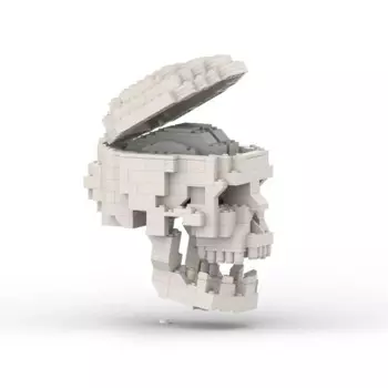 Конструктор MOC таинственный череп, человеческий череп с мозгом, аниме, модель алмазного кирпича, развивающие игрушки для детей, рождественские подарки