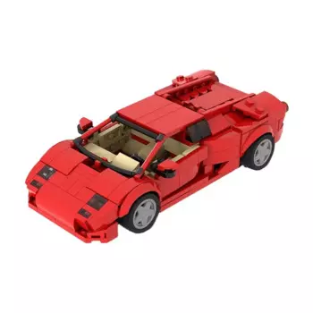 Конструктор MOC technгоночный автомобиль Super 53287, Диабло 6,0, Красный Рождественский подарок, автомобиль, строительные блоки, городской спортивный автомобиль, кирпичи, игрушки для детей
