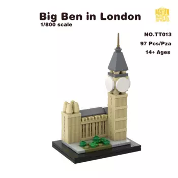 Конструктор MOC TT013 в масштабе 1/800 с изображением Биг-Бена Лондона, Детский конструктор «сделай сам», подарок на день рождения и Рождество