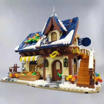 Конструктор MOC уличный модульный для детей, сборный Набор строительных блоков для зимы, хранилище зимы, Детская модель для церкви, рождественские подарки
