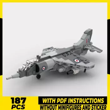 Конструктор Moc, Военная серия, масштаб 1:72, модель Harrier GR.1, технология, самолет, кирпичи, сборка «сделай сам», игрушки-истребители