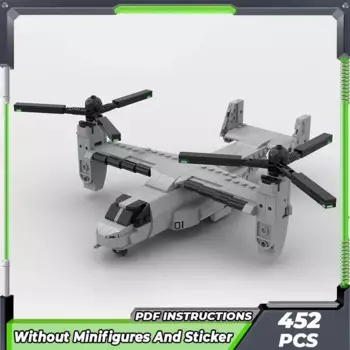 Конструктор Moc военная модель 1:72 В-22, модульный вертолет Osprey, технология, подарки, рождественские игрушки, Наборы «сделай сам» в сборе