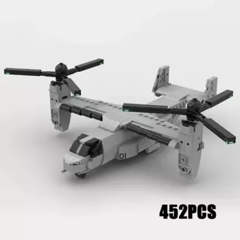 Конструктор Moc военная модель 1:72 В-22, модульный вертолет Osprey, технология, подарки, рождественские игрушки, Наборы «сделай сам» в сборе