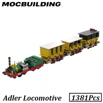 Конструктор Поезд Локомотив MOC, строительные блоки, игрушки, подарок «сделай сам», кирпичи, настольное украшение