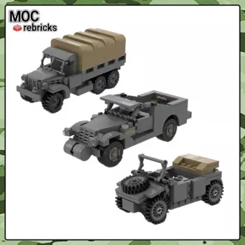 Конструктор Военный из серии Россия M3A1, Детский конструктор GMC CCKW V2 MOC, модель «сделай сам», пазл, оригинальная образовательная игрушка-конструктор