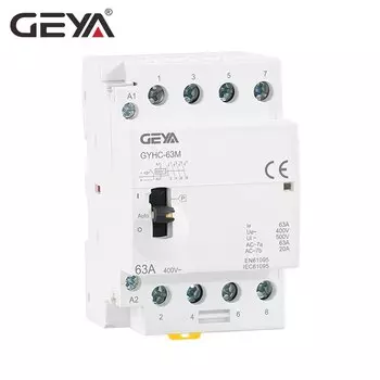 Контактор GEYA, 4P, 40A, 63a, 4NO или 2NC2NO, 220 В/230 В, 50/60 Гц, Din-рейка, бытовой модульный контактор переменного тока, ручная работа
