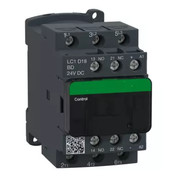 Контактор LC1D18BD-3P(3 NO) - AC-3 - = 440 В, 18 А-24 В, катушка постоянного тока