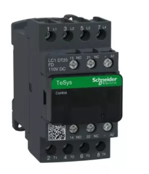 Контактор LC1DT25FDC LC1-DT25FDC LC1DT25FD, TeSys Deca, 4P (4 NO), AC-1, от 0 до 440 В, 25 А, стандартная катушка 110 В постоянного тока