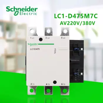 Контактор переменного тока LC1D475M7C/Q7C, 3P, 380 В переменного тока, 440 В, три нормально открытых тока, а, Гц, напряжение в