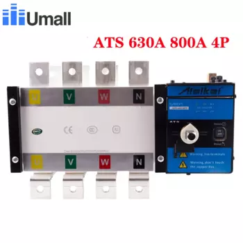 Контроллер 4P ATS 630A 800A, автоматический трехфазный Интеллектуальный двухфазный переключатель для генератора
