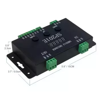 Контроллер декодера DMX512, SP201E, 5 в постоянного тока, 24 В, SPI, адресуемый сигнал, IC, RGB, фотография, фоторазрешение 5, фотовыход 2811, 2812, 1903, полоски