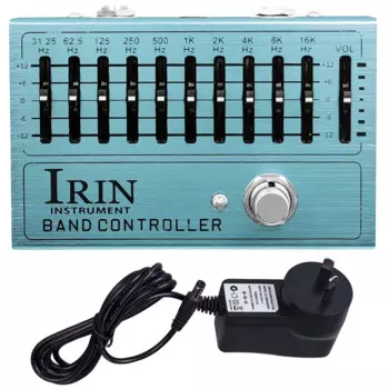 Контроллер IRIN Band, эквалайзер, 10-полосная педаль эквалайзера для электрогитары, True Bypass с вилкой США/Великобритании/Австралии/ЕС, аксессуары для гитары