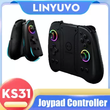 Контроллер Joypad LinYuvo KS31, автоматическое включение и включение с соматосенсорной 6-осевой турбо, совместимый с Nintendo Switch/OLED Joystic