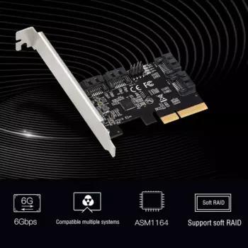 Контроллер карты SATA, адаптер PCIE на 4 порта SATA3 6 Гбит/с PCIe, конвертер PCIE Sata PCI Express, плата расширения Plug and Play