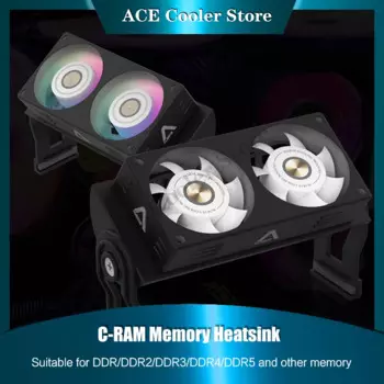 Контроллер охлаждения памяти Alseye для DDR/DDR2/DDR3/DDR4/DDR5 5 В ARGB, синхронный разгон, контроль температуры, два вентилятора