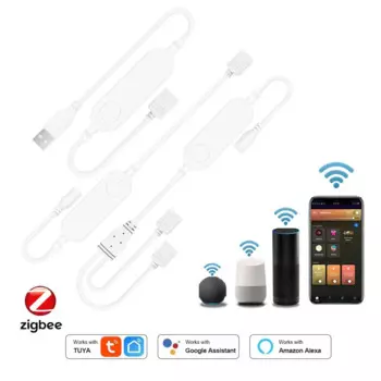Контроллер осветительной ленты Zigbee, умный миниконтроллер с USB-подсветкой, RGB, RGBW, RGBWW, Tuya, Wi-Fi, с регулятором яркости, с поддержкой Google Assistant, Alexa