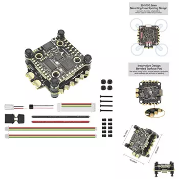 Контроллер полета H743 и E70 G2 Blheli 32 Stack 4-8S MPU6000 70A 128K 4 в 1 ESC
