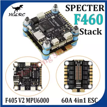 Контроллер полета HGLRC SPECTER F460 Stack F405 V2 MPU6000 BLHELI_S 60A 4in1 ESC 30X30mm 2-6S для FPV Freestyle Drone