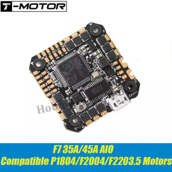 Контроллер полета T-MOTOR F7 35A/45A AIO STM32F722 MPU6500 BMP280 BLHELIS 3-6S 25,5*25,5 мм, совместимый двигатель P1804/F2004/F2203.5