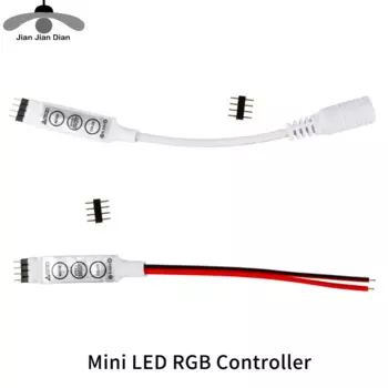 Контроллер RGB для светодиодных лент, 12 В постоянного тока, мини-регулятор яркости для светодиодных лент RGB 3528 5050, контроллер RGB для Светодиодный ных лент RGB