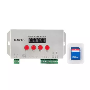 Контроллер SD-карты K1000C Контроллер RGB WS2801 WS2811 WS2812B LPD6803 Светодиодный программируемый контроллер 2048 пикселей DC5-24V Простая установка