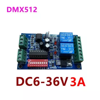 Контроллер скорости двигателя DMX512, 6-36 В постоянного тока, регулировка скорости, регулятор скорости движения вперед и назад с ограничительной функцией