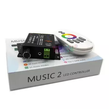 Контроллер светодиодной ленты TQ Music 2 RGB RF Дистанционное музыкальное аудио управление 12 В 24 В постоянного тока 18 А 3-канальная лента RGB Диммерный переключатель
