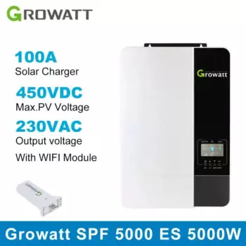 Контроллер заряда солнечной батареи Growatt MPPT 5 кВА 5000 Вт 48 В постоянного тока 230 В 50/60 Гц, инвертор чистой синусоиды без батарей