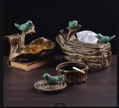 Коробка для салфеток, бытовая пепельница, настольное хранилище для ресторана, спальни, имитация дерева, фруктов, высушенная тарелка