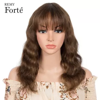 Короткий парик Bodywave, парик из натуральных волос с челкой, 26 дюймов, парики из человеческих волос Омбре для женщин, красные светлые бразильские волосы, парики быстро