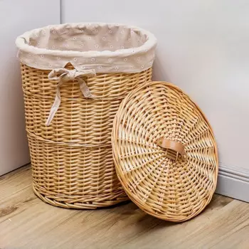 Корзина для хранения грязной одежды из ротанга с крышкой корзина для грязной одежды корзина для хранения мусора средняя большая многофункциональная корзина для хранения