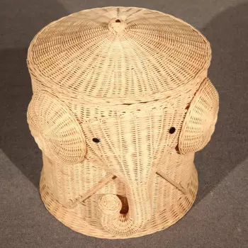 Корзина для хранения слона из ротанга, корзина для хранения мелочей и игрушек, корзина из чистого материала ручной работы для гостевой комнаты, корзина для отделки грязной одежды