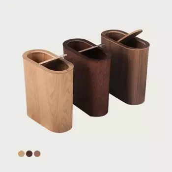 Корзина для мусора в скандинавском стиле, деревянная Бытовая корзина для мусора в спальню с крышкой, для высококлассного отеля, туалета, креативная прочная бумажная корзина