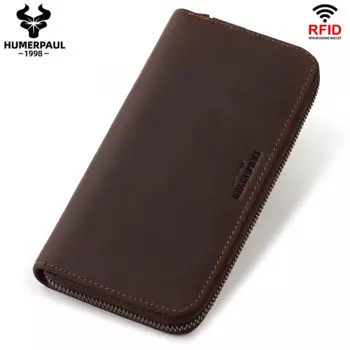 Кошелек мужской кожаный с RFID-защитой и отделением для карт