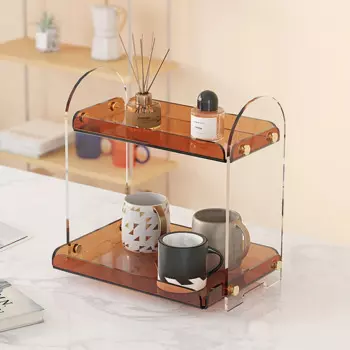 Косметическая полка Washstand, столешница для ванной комнаты, доступная Роскошная стильная акриловая многослойная настольная коробка для хранения