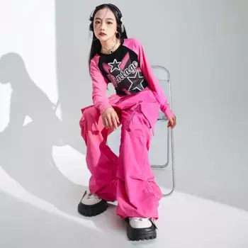 Костюм для джазовых танцев для девочек, красивый костюм для японских уличных танцев, Детский костюм для выступлений в стиле хип-хоп