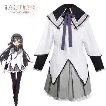 Костюм для косплея аниме Akemi Homura, волшебная девушка, юбка Puella Magi, боевая униформа, чулки, наряды для Mahou Shoujo, комикс Con