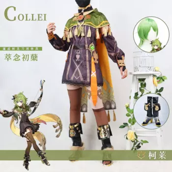 Костюм для косплея игры Genshin Impact Collei, костюм Sumeru Dendro Avidya Forest Ranger, одежда для студентов колледжа, платье, носки, парик для комикса