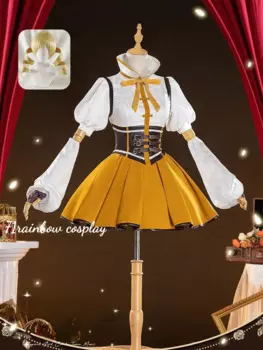 Костюм для косплея Tomoe Mami, Женский Рождественский костюм для косплея, одежда, униформа, парик, одежда для маскарада
