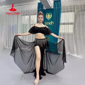 Костюм для танца живота, удобный и элегантный шифоновый костюм для восточных танцев