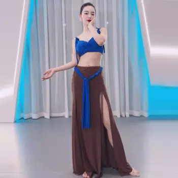 Костюм для танца живота женский, элегантный и удобный костюм для выступлений, одежда для профессиональных соревнований по восточному танцу