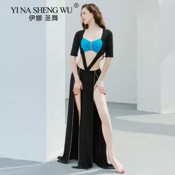 Костюм для танца живота женский, соблазнительный костюм с длинной юбкой и верхом, удобная одежда для восточных танцев, одежда для тренировок с высокой талией для взрослых