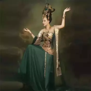 Костюм для танцев и представлений Dunhuang, сказочный костюм династии Тан с летающим небом, супер неувядающие старинные костюмы, экзотическое платье